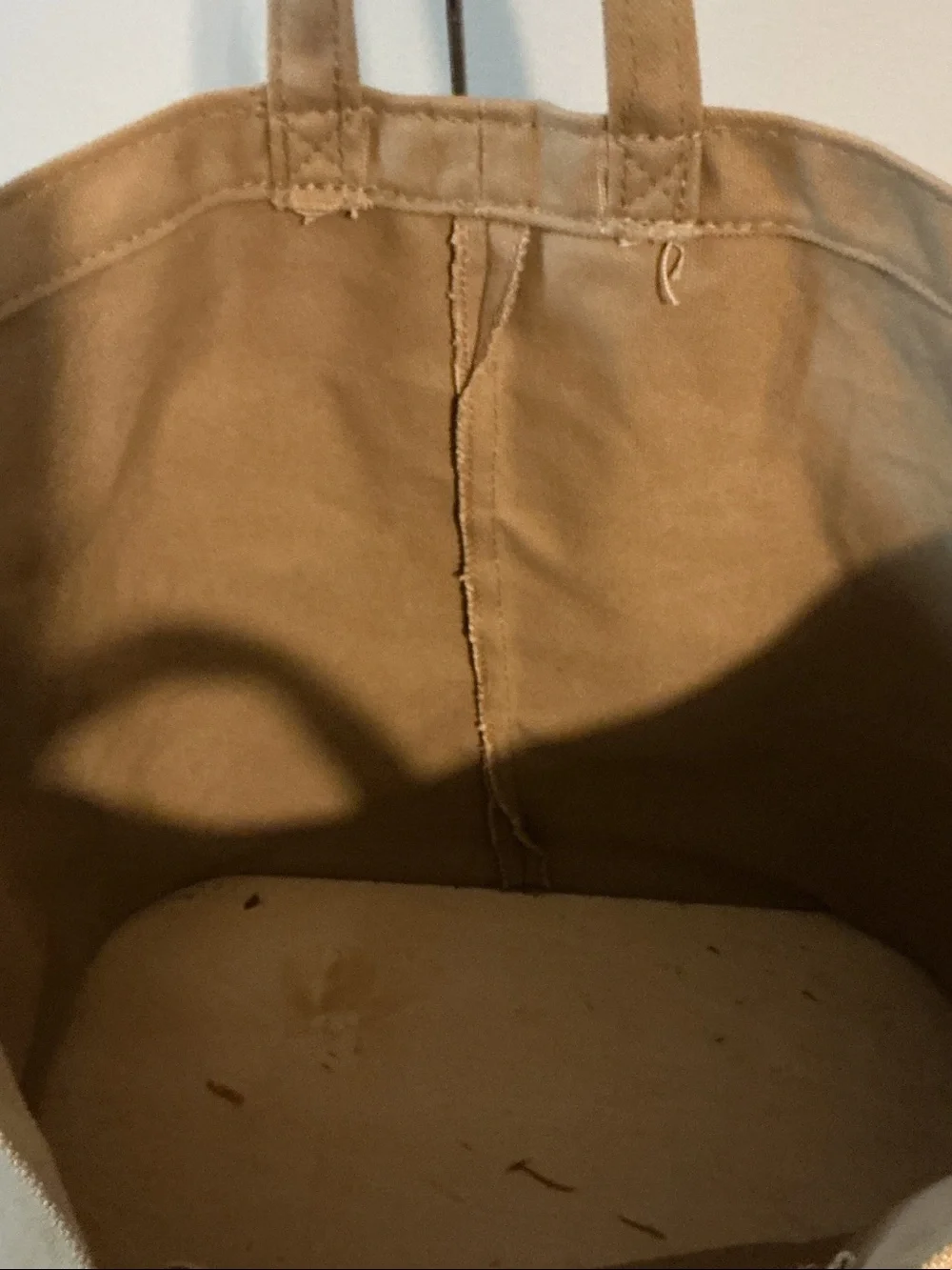 Handmade Amish Canvas Tote Bag in Tan Large Everyday Carryall 16x15x9 EthridgeTN - Picture 3 of 7